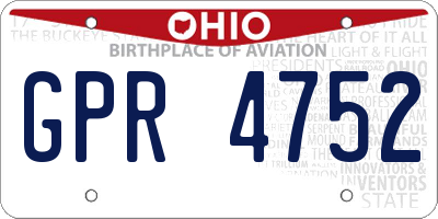 OH license plate GPR4752