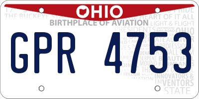 OH license plate GPR4753