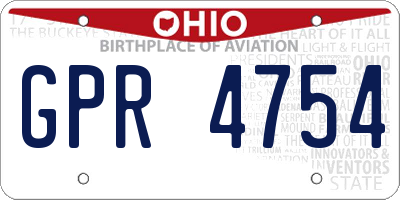 OH license plate GPR4754