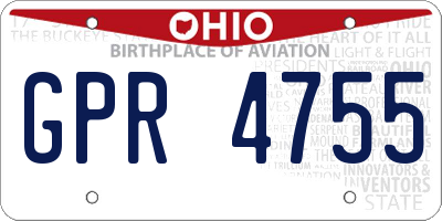 OH license plate GPR4755