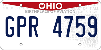 OH license plate GPR4759