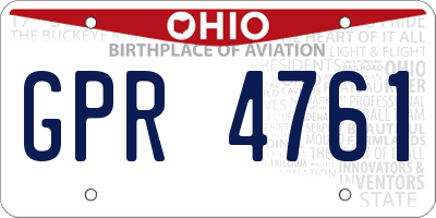 OH license plate GPR4761