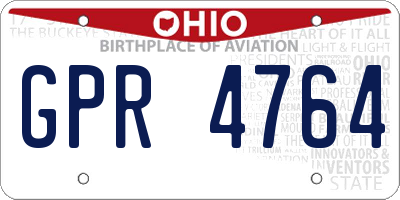 OH license plate GPR4764