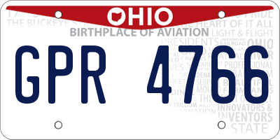 OH license plate GPR4766