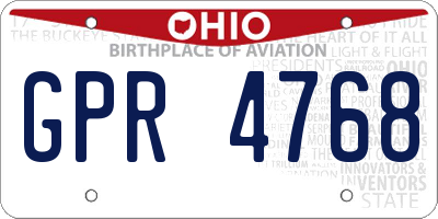 OH license plate GPR4768