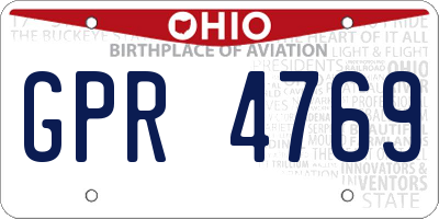 OH license plate GPR4769
