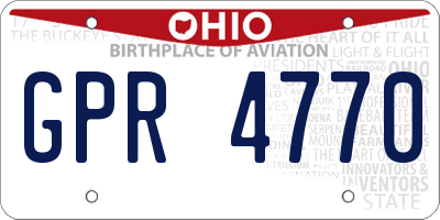 OH license plate GPR4770