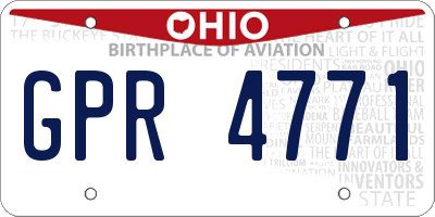 OH license plate GPR4771
