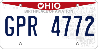 OH license plate GPR4772