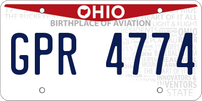 OH license plate GPR4774