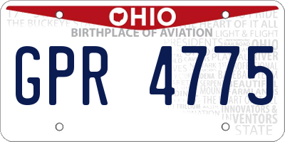OH license plate GPR4775