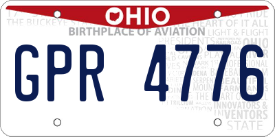 OH license plate GPR4776