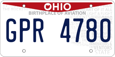 OH license plate GPR4780