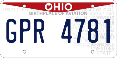 OH license plate GPR4781