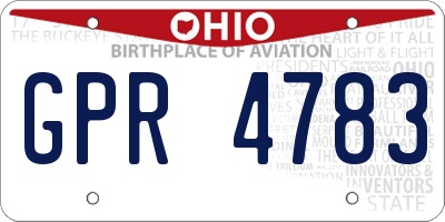 OH license plate GPR4783