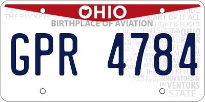 OH license plate GPR4784