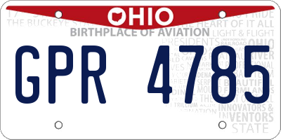 OH license plate GPR4785