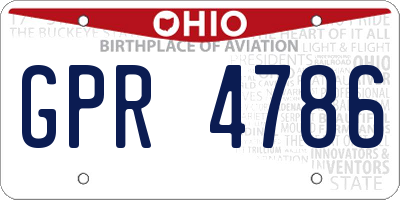 OH license plate GPR4786