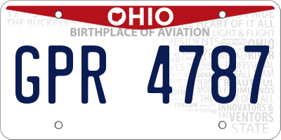 OH license plate GPR4787