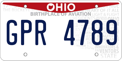 OH license plate GPR4789