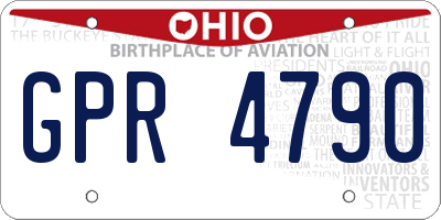 OH license plate GPR4790