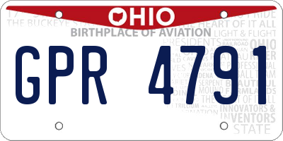 OH license plate GPR4791