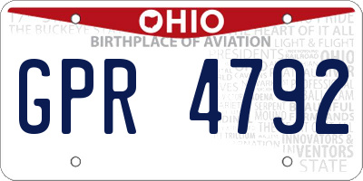 OH license plate GPR4792