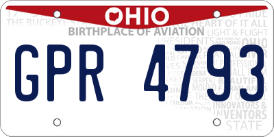 OH license plate GPR4793
