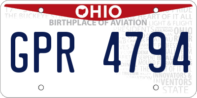 OH license plate GPR4794