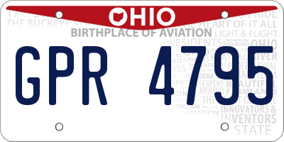 OH license plate GPR4795