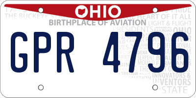 OH license plate GPR4796