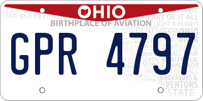 OH license plate GPR4797