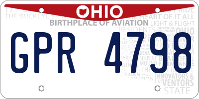 OH license plate GPR4798