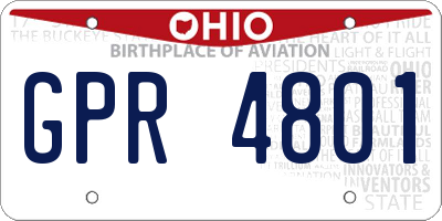 OH license plate GPR4801