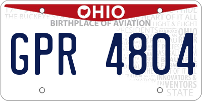 OH license plate GPR4804
