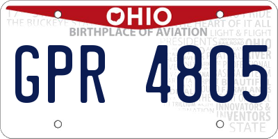 OH license plate GPR4805