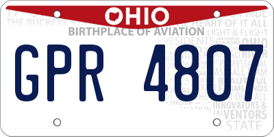 OH license plate GPR4807