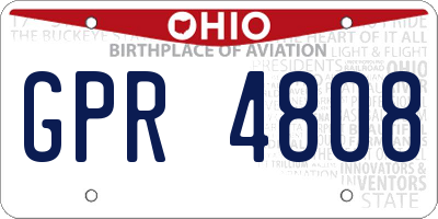 OH license plate GPR4808