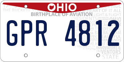 OH license plate GPR4812
