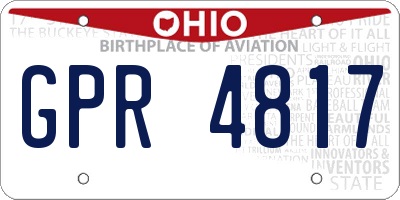 OH license plate GPR4817