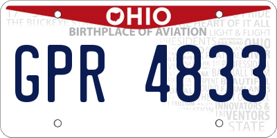 OH license plate GPR4833