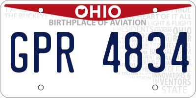 OH license plate GPR4834