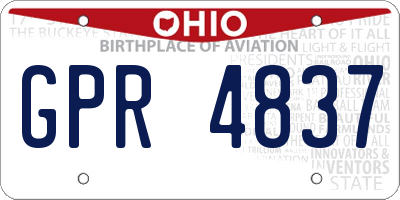OH license plate GPR4837