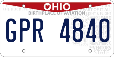 OH license plate GPR4840