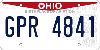 OH license plate GPR4841