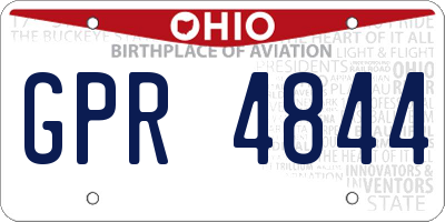OH license plate GPR4844