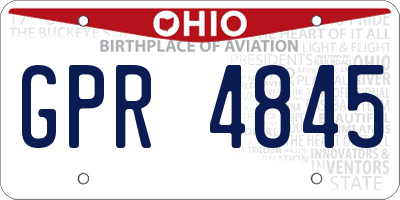 OH license plate GPR4845