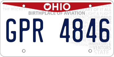 OH license plate GPR4846