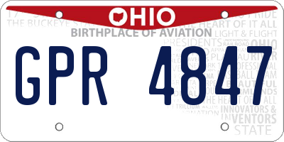 OH license plate GPR4847