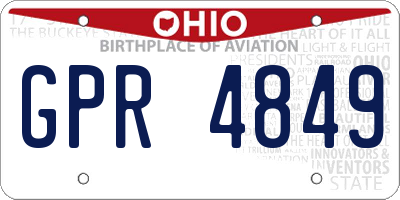 OH license plate GPR4849